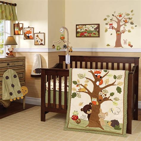 Nursery Bedding woodland tales Forest animals 7 piece Baby crib set ...