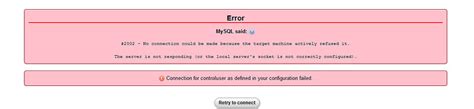 Error 2002 MySQL 的图像结果
