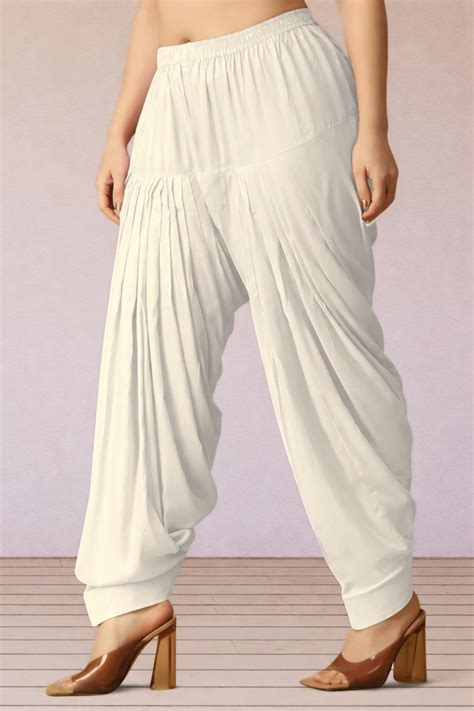 Buy Plus Size Off White Rayon Patiala Salwar | Apella - The XS to 10XL ...
