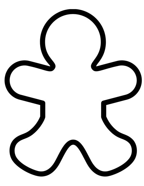 Gingerbread Man Drawing Template