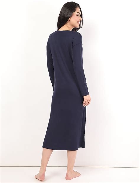 Buy Viscose Mix Plain Round Neck Night Dress at Marks & Spencer