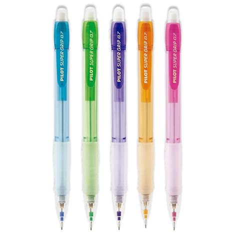 Pilot H187 Super Grip Mechanical Pencil Neon Assorted Colors 0.7mm ...