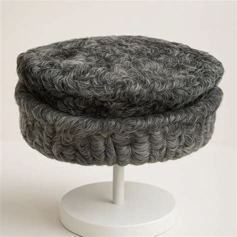 Round Grey Russian Karakul Cap | Traditional