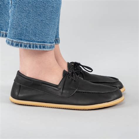 Men's Black Boat Shoes - Turkish Handmade Barefoot Shoes – Atlantis ...