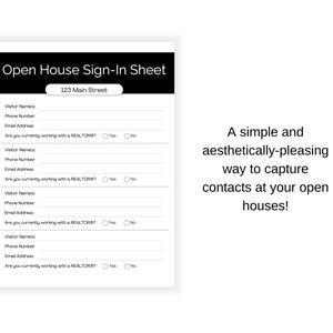 Buy Open House Sign-in Sheet Canva Template | Customizable Black and ...