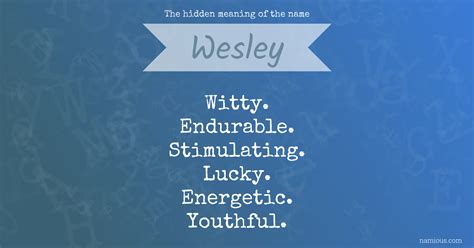 The hidden meaning of the name Wesley | Namious