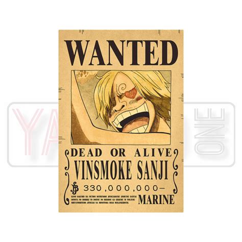 One Piece - Vinsmoke Sanji Retro Wanted Anime HD A3 Size Poster ...