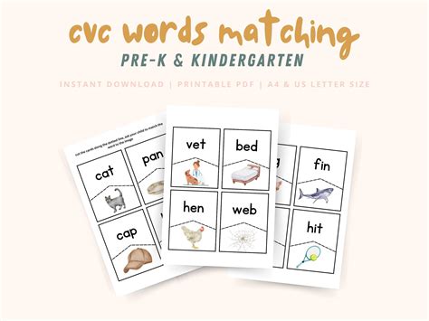 Printable Phonics Worksheet, CVC Words Activity, Kindergarten Reading, Kindergarten Phonics ...