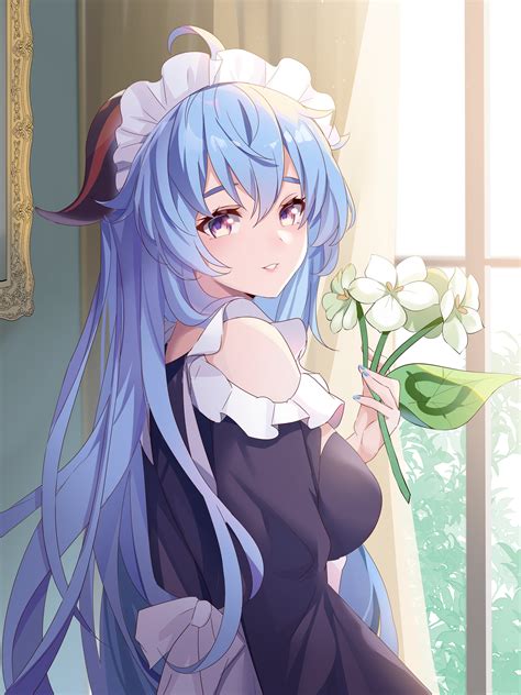 Ganyu Maid Wallpaper – Genshin Impact 4K | 3000x4000 | Wallpaper Alchemy