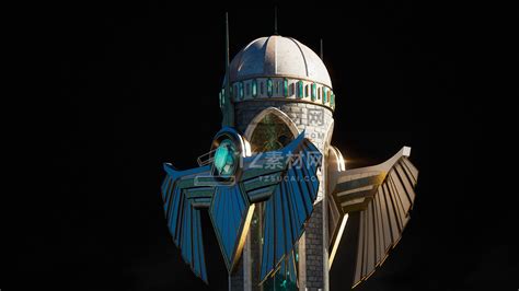 Kitbash3D-Elysium[极乐世界3d模型]空中神秘 精灵城堡 悬浮庭院-TZ素材网(tzsucai.com)