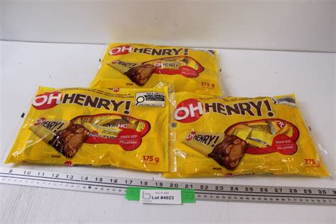 (3) Oh Henry Mini Chocolate Bars Packages - Bodnarus Auctioneering