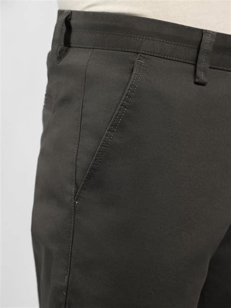 Men's Dark Grey Solid Slim Fit Cargos – DENNIS LINGO