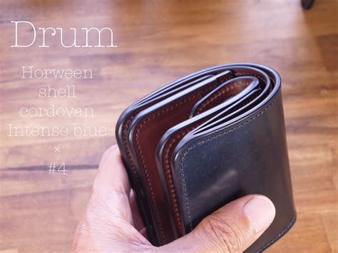 Drum / Horween shell cordovan Intense blue × #4 | robusta leather