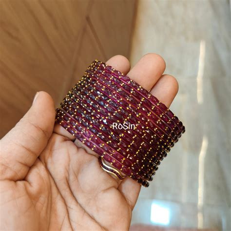 2.10 size OG raindrop glass bangles – Rosin