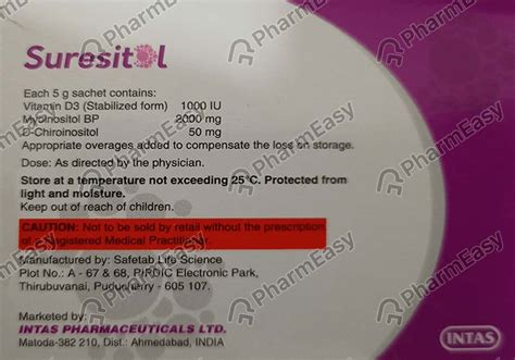 Buy Suresitol Sachet Of 5gm Powder Online at Flat 15% OFF | PharmEasy