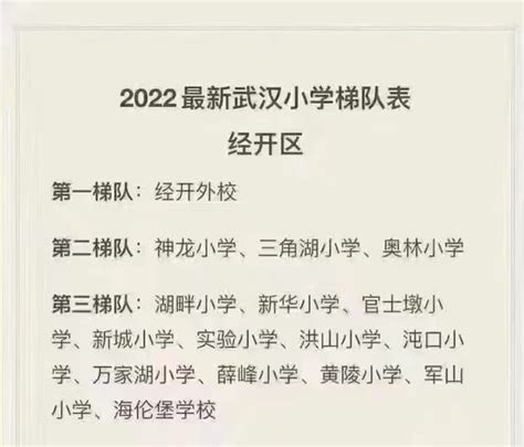 网传2022武汉经开区小学梯队排名，看你家的小学在第几梯队_观点_版权_公众