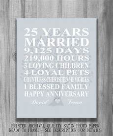 25 Year Wedding Anniversary Gift Ideas For Husband by 25th Wedding Anniversary Gift Silver Anniversary Print 25 Year Wedding Anniversary Gift Ideas For Husband