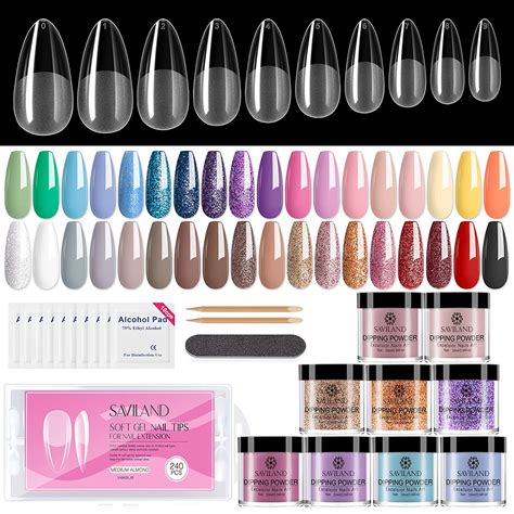 36 Colors Dip Powder Nail Kit with Nail Tips – Dip Manicure Kits ...