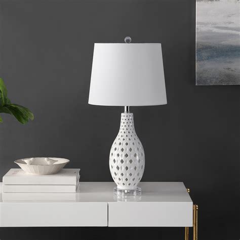 Safavieh Harlem 25 in. Modern Ceramic Table Lamp, White - Walmart.com ...