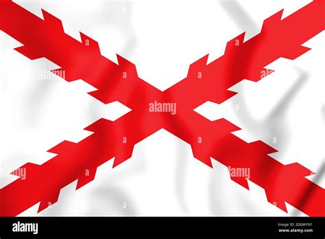 Cross of Burgundy Flag. 3D Illustration. Front View Stock Photo - Alamy