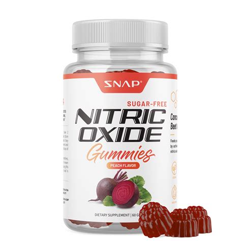 Snap Supplements Sugar Free Nitric Oxide Beet Root Gummies, Peach ...