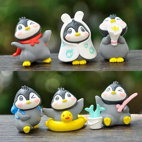 Buy SATYAM KRAFT 1 Set (6 Pcs) Cute Penguin Miniature Figurines ...