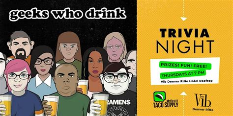 Geeks Who Drink Trivia | RiNo Rooftop Bar & Restaurant, Vīb Hotel By ...