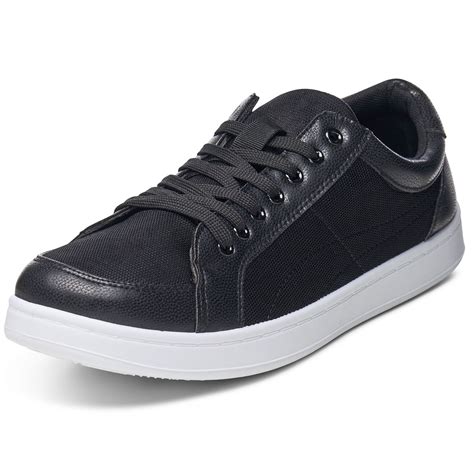 Black Leather Tennis Shoes For Men