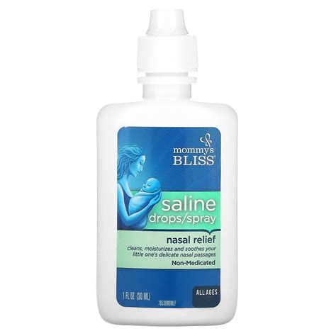 Mommy's Bliss Saline Drops/Spray Nasal Relief, All Ages, 1 fl oz (30 ml ...