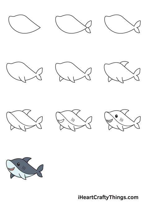 Easy Things to Draw Easy Things to Draw Step by Step for Kids Shark ...
