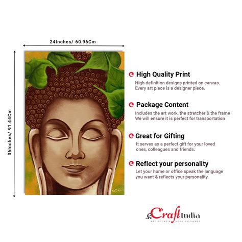 Gautam Buddha Original Design Canvas Printed Wall Painting ...