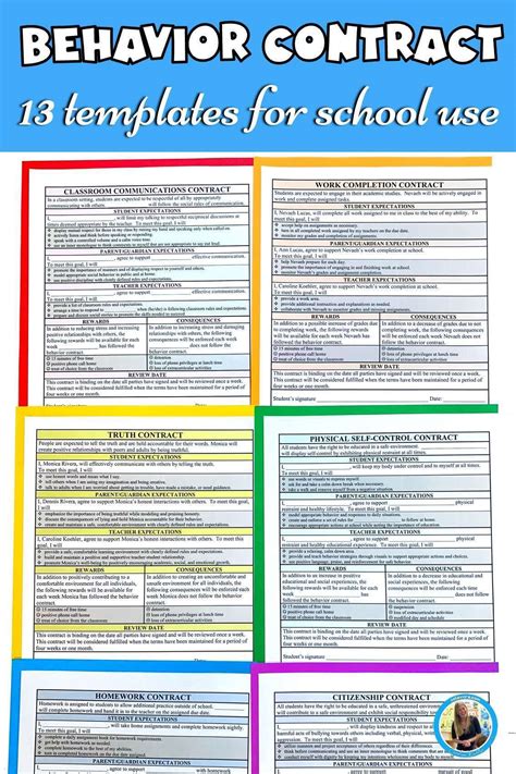 Behavior Contract Template For Students - prntbl ...