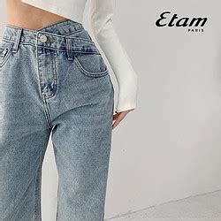 艾格女士牛仔裤_ETAM 艾格 女士高腰直筒牛仔裤多少钱-什么值得买