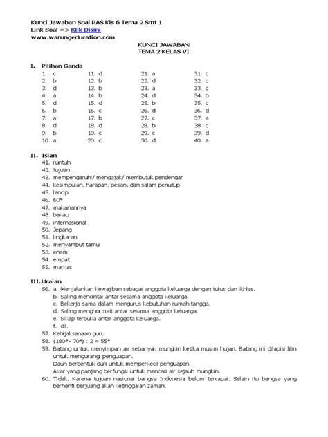 Siap Hadapi Ujian! Kumpulan Soal Ujian Kelas 6 Semester 2 dan Pembahasannya