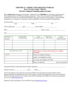 Fillable Online INDIVIDUAL VERIFICATION REQUEST FORM for BAY ... Fax ...