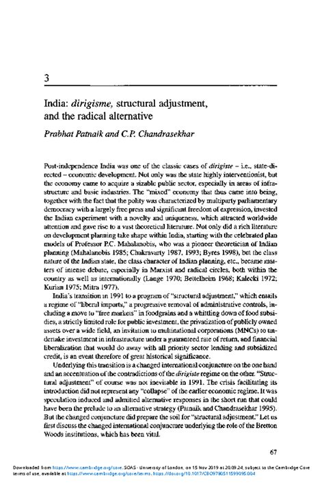 India's Dirigisme, Structural Adjustment, and Radical Alternatives: A ...