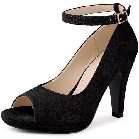 Platform Peep Toe Ankle Strap Stiletto Heel Dress Pumps Shoes for Women