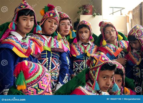 Native Peruvian Dancer Boys about To Dance the â€œWayna Raimi ...