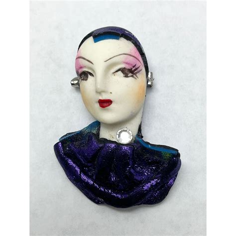 Buy Vintage Art Deco Lady Woman Brooch Pin Online in India - Etsy