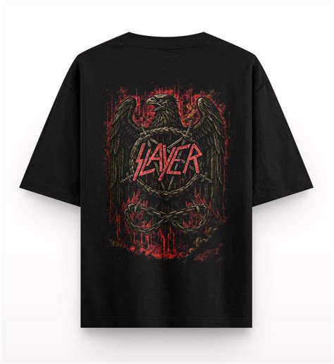 Raging-eagle-back-oversized-t-shirt - Crunk Thread