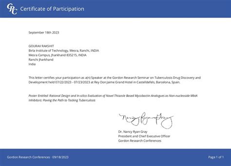 Achievement : Mr. Gourav Rakshit Ph.D. Scholar (IRF) received CSIR ...