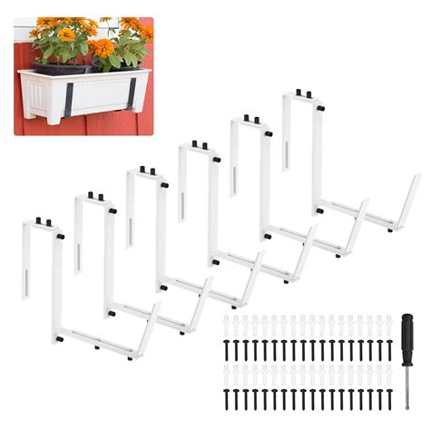 White Planter Box Brackets, Adjustable Window Planter Box Brackets ...