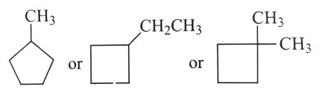Write the appropriate structural formule for: a. A cyclic molecule that ...