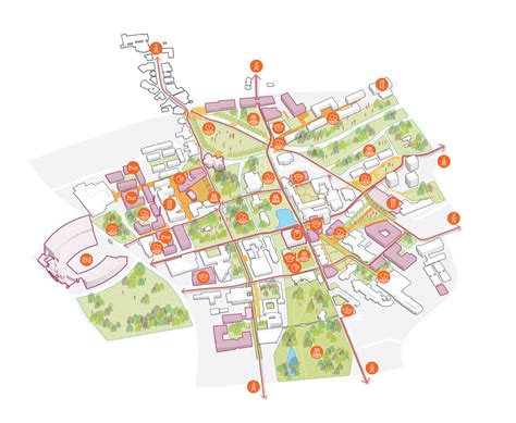 Clemson Campus Map Clemson SC Street Map Poster Wall Print By Modern