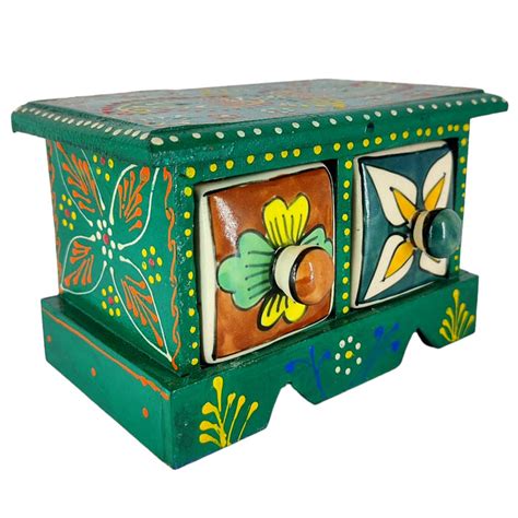 Buy Affordable Handmade 2 Drawer Wooden Ceramic Storage Box Online ...