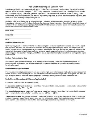 Fair Credit Reporting Act Form | pdfFiller