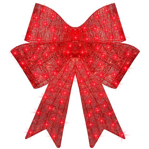 Best Choice Products 48in Pre-Lit XL Christmas Bow, Large Outdoor LED ...