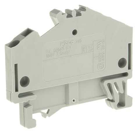 280-641 WAGO | WAGO 280-641 280 Series Feed Through Terminal Block Grey ...