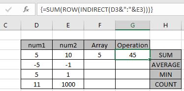 Image result for Build an Array in Excel