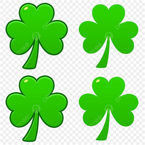 Three Leaf Clover Clipart PNG Images, Set Of Three Leaf Clovers ...